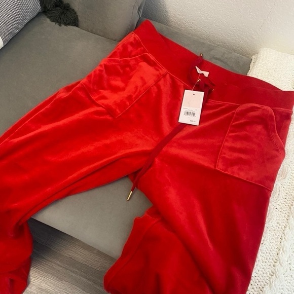 Juicy Couture Pants - Juicy Couture Bright Red Velour Pants
